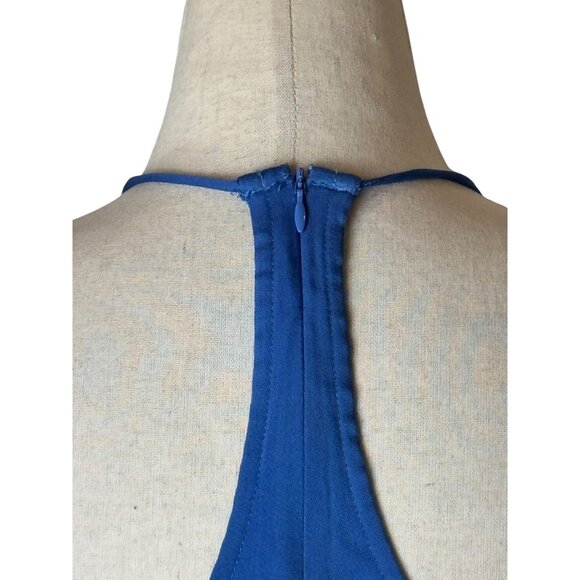 Christopher Esber Dress Women 4 Blue Multi Panel Disconnect Ruched Halter Maxi - Picture 9 of 14